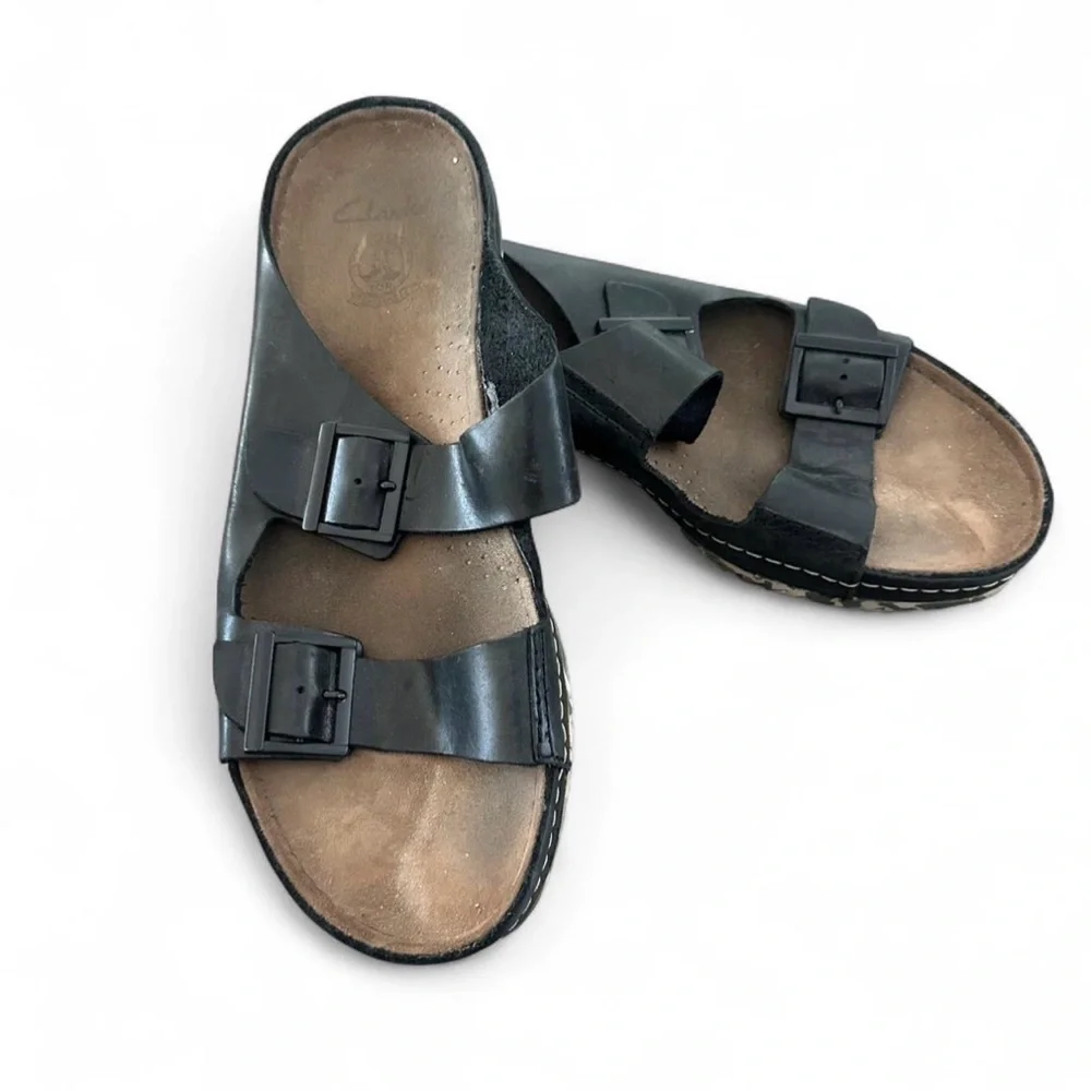 Clarks Black and Brown Men's Sandals